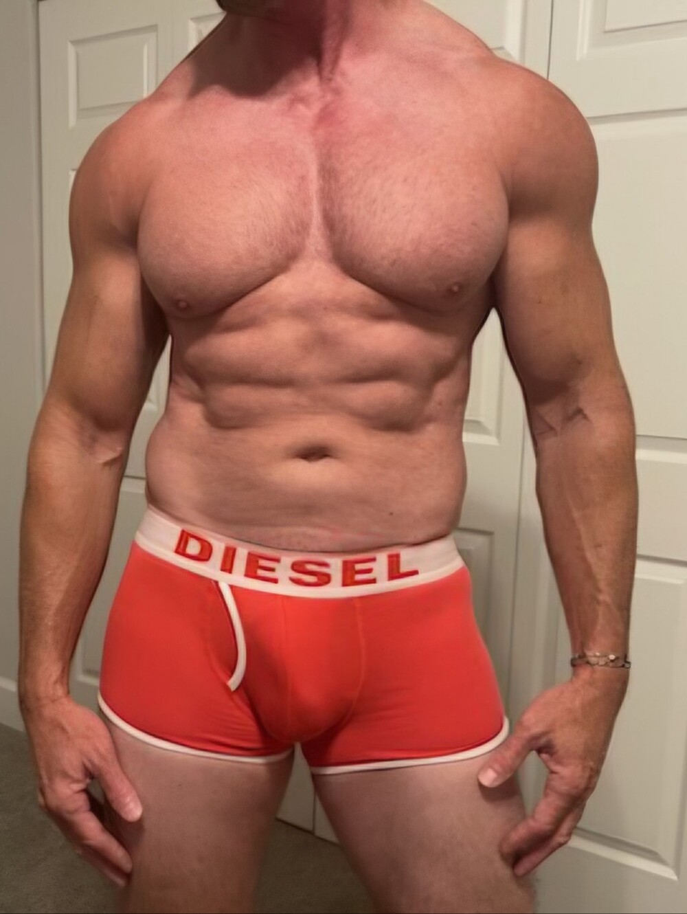 Diesel Orange & White Logo Boxer Briefs